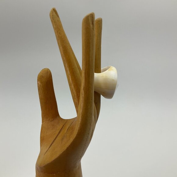 VTG New No Tags Sz 7.5 Natural Spiral Shell Statement Ring Artisan Hand Carved - Picture 5 of 8